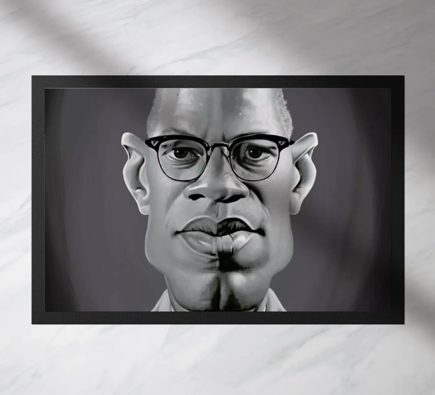 Malcolm X doormat by Rob Art | Illustration