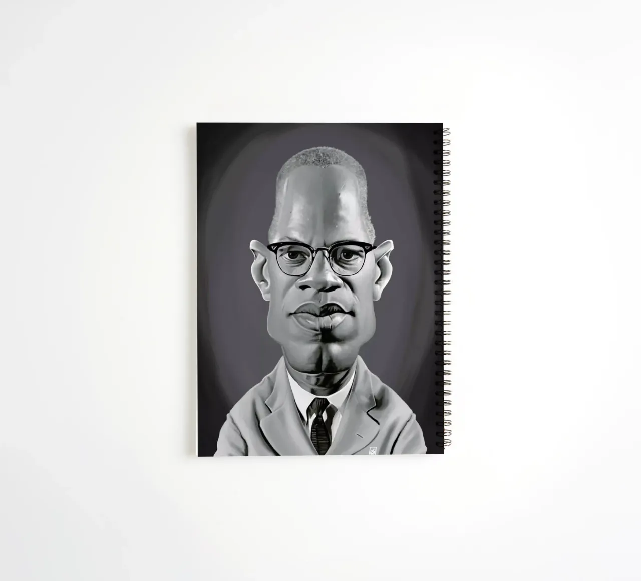 Malcolm X spiral notebook by Rob Art | Illustration
