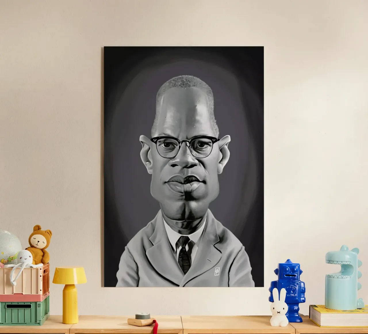 Malcolm X plexiglass da Rob Art | Illustration