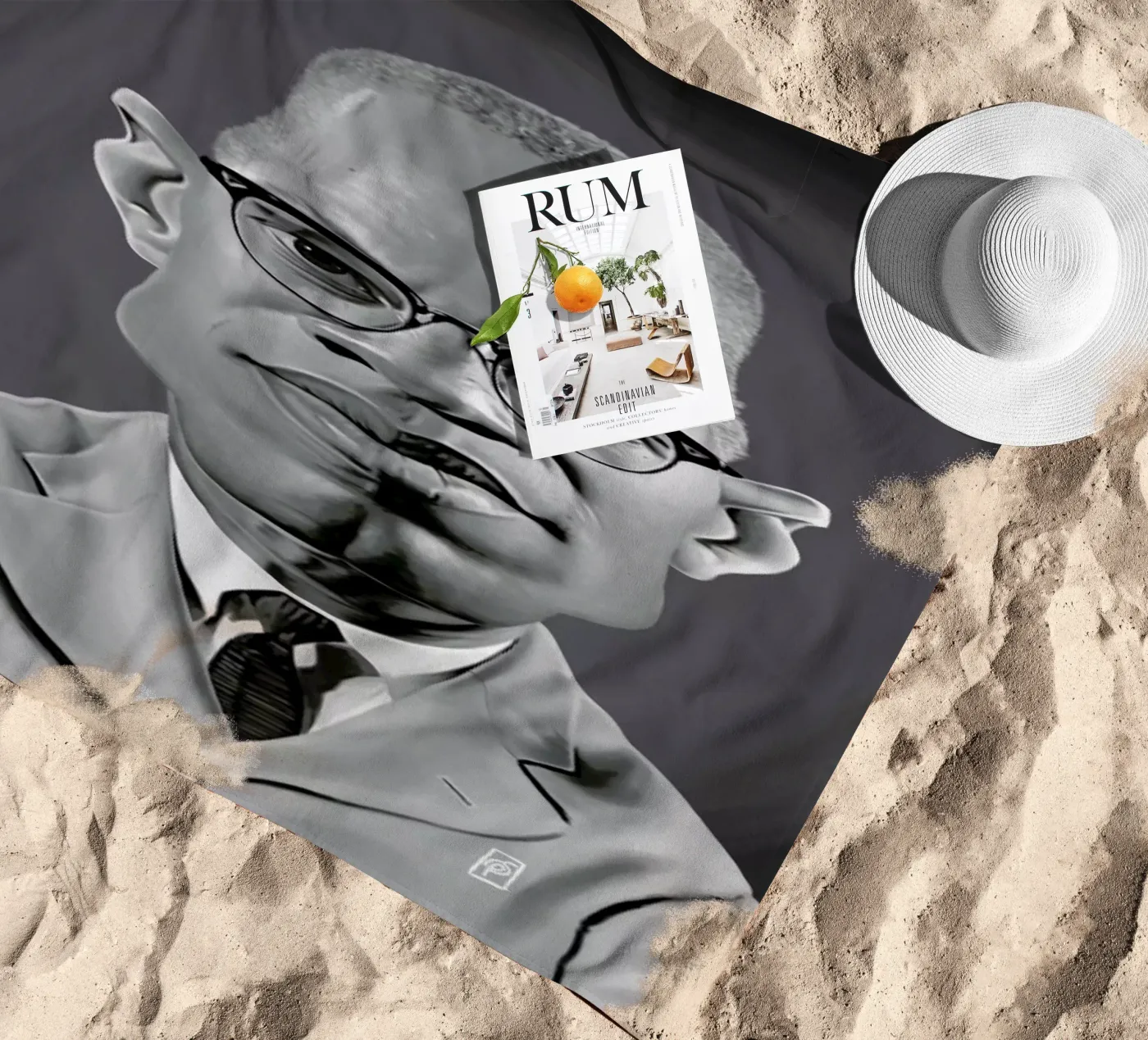 Malcolm X Strandtuch von Rob Art | Illustration