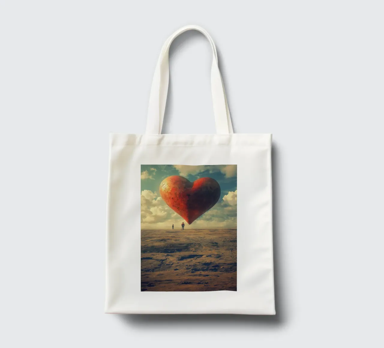 Big heart in the desert borsa in juta da Synthaira