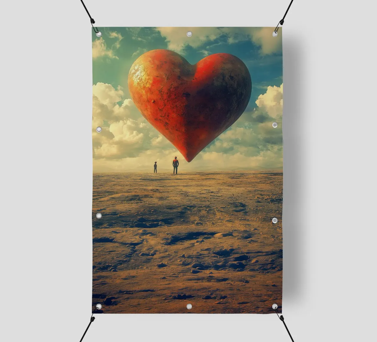 Heart of the World - Surreal Symbolic Landscape Print telo in pvc da Synthaira