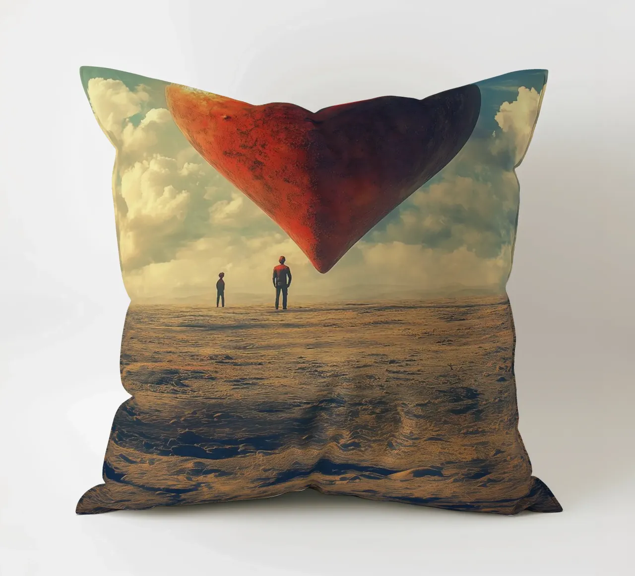 Big heart in the desert cuscino da Synthaira