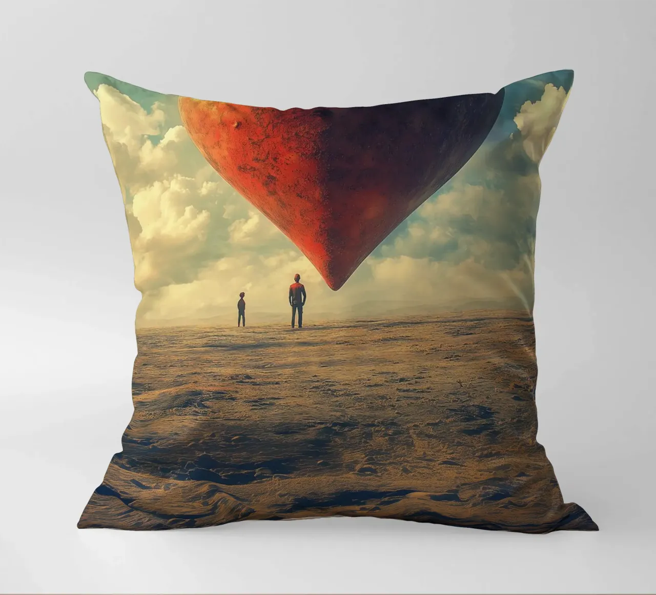 Big heart in the desert cuscino da Synthaira