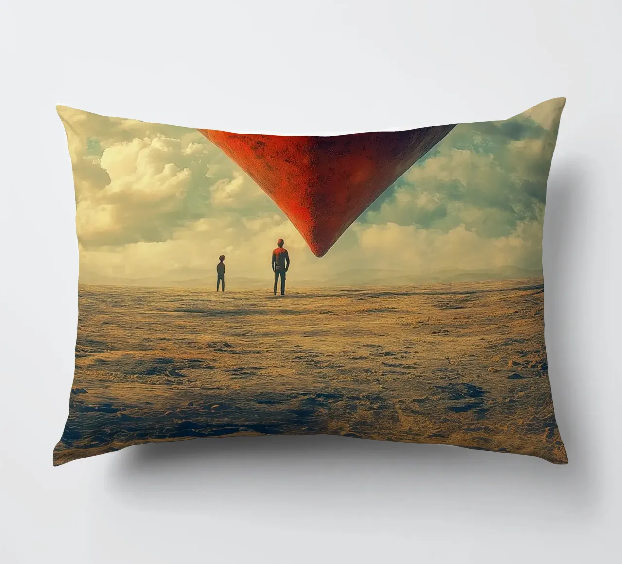 Heart of the World - Surreal Symbolic Landscape Print cuscino da Synthaira