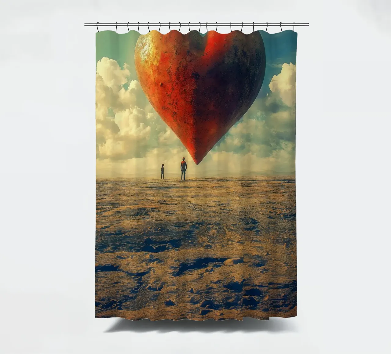 Heart of the World - Surreal Symbolic Landscape Print tenda da doccia da Synthaira