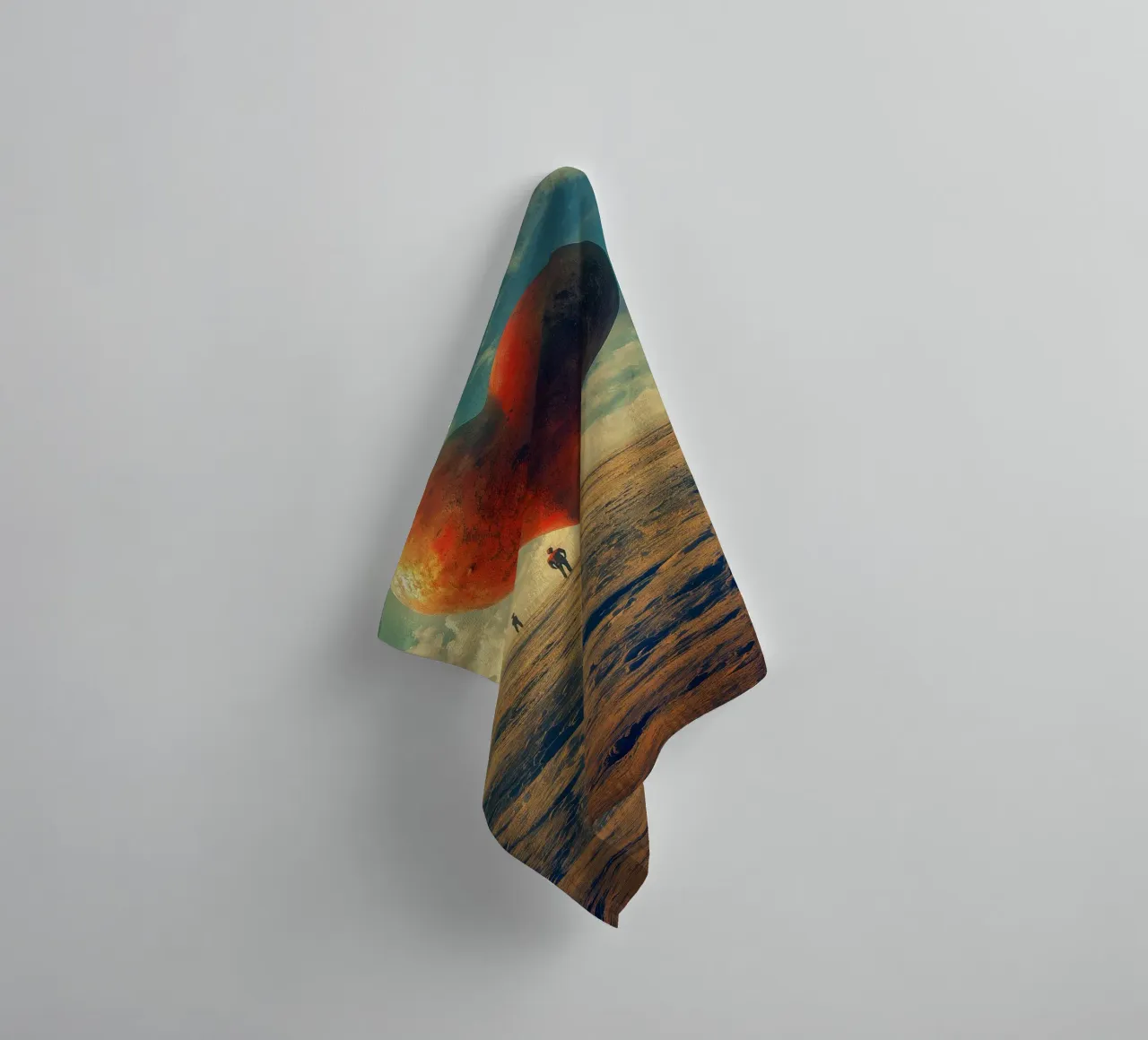 Heart of the World - Surreal Symbolic Landscape Print asciugamano da bagno da Synthaira