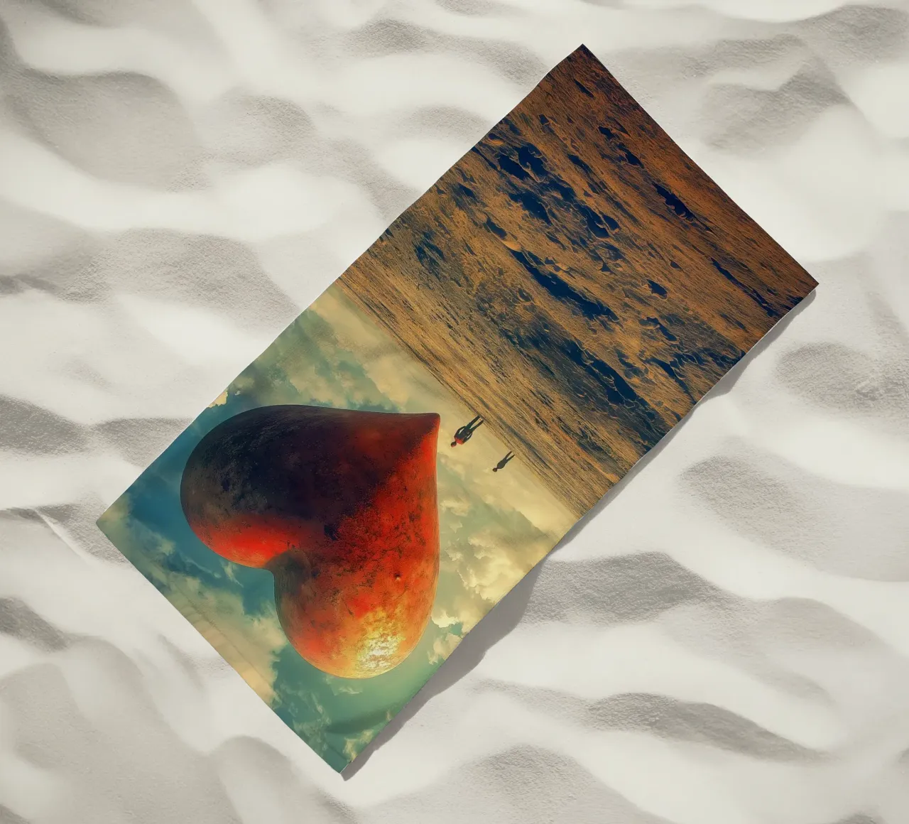 Heart of the World - Surreal Symbolic Landscape Print telo mare da Synthaira