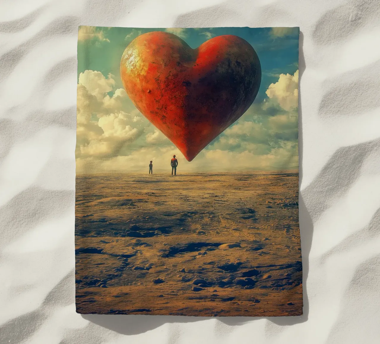 Heart of the World - Surreal Symbolic Landscape Print telo mare da Synthaira