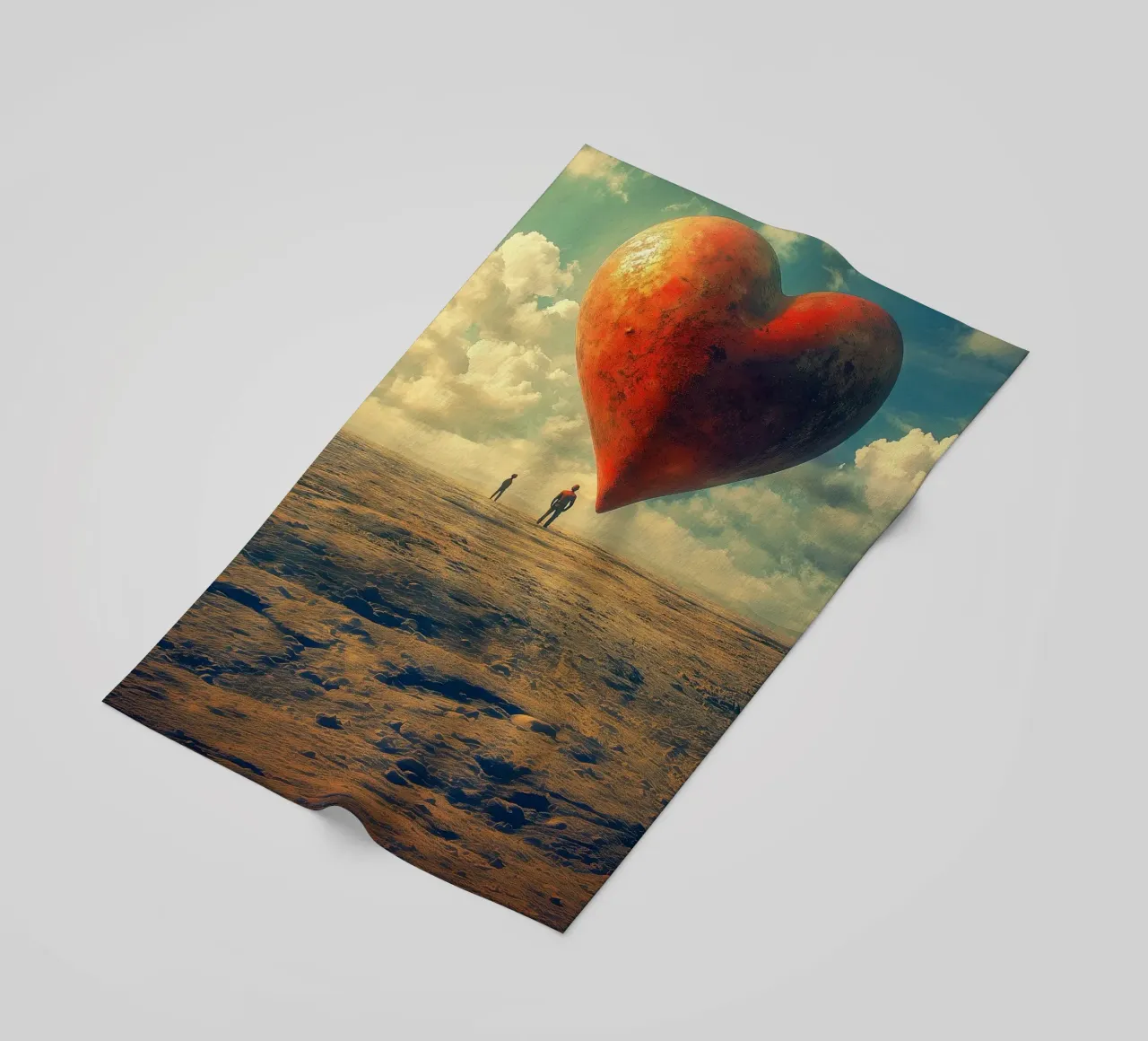 Heart of the World - Surreal Symbolic Landscape Print telo mare da Synthaira