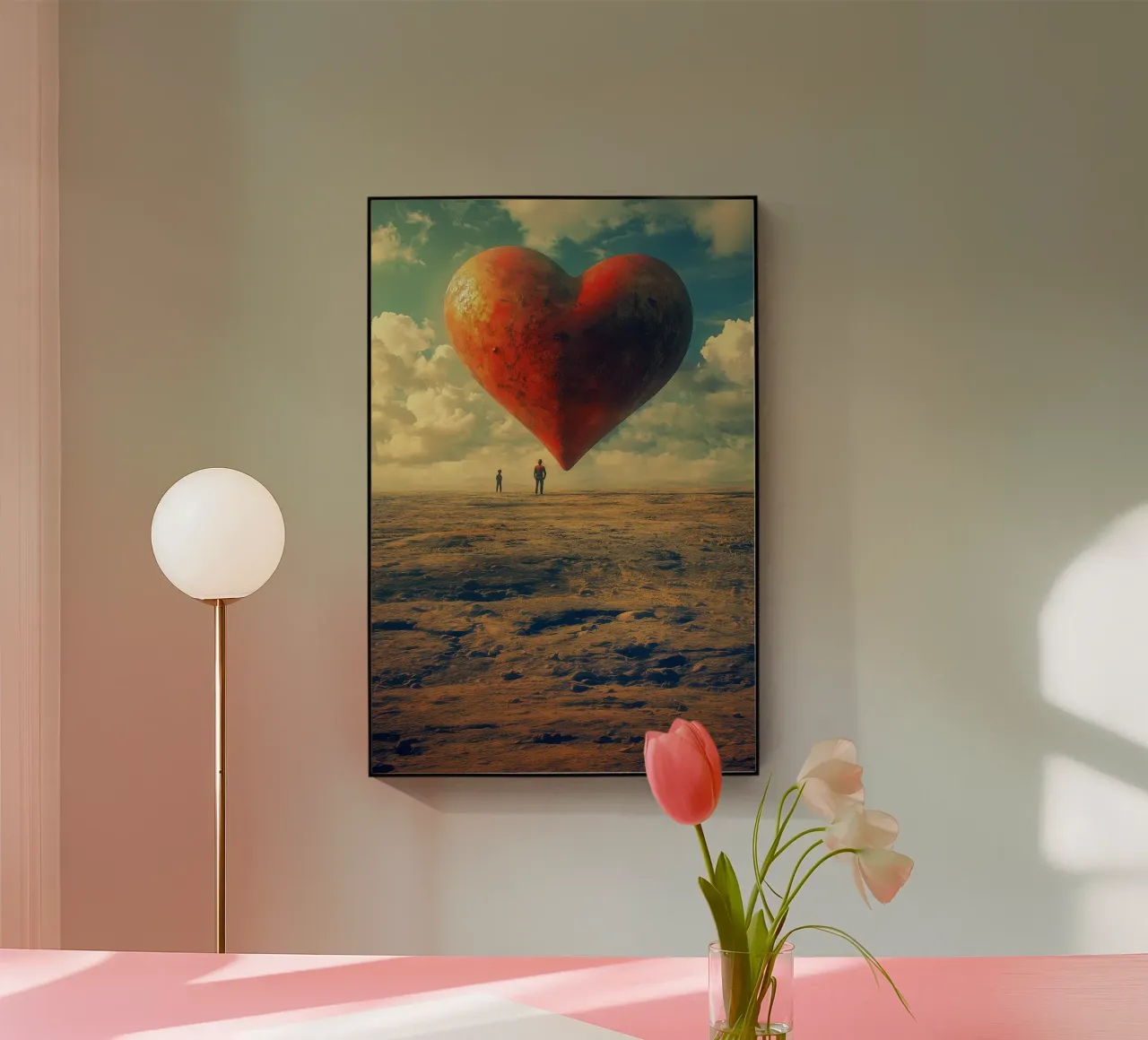 Heart of the World - Surreal Symbolic Landscape Print plexiglass da Synthaira