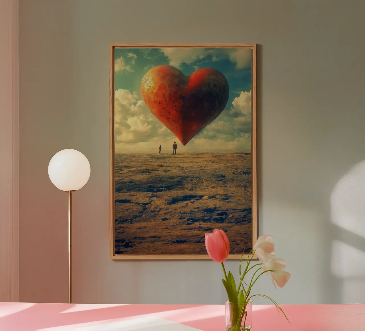 Heart of the World - Surreal Symbolic Landscape Print alluminio dibond da Synthaira