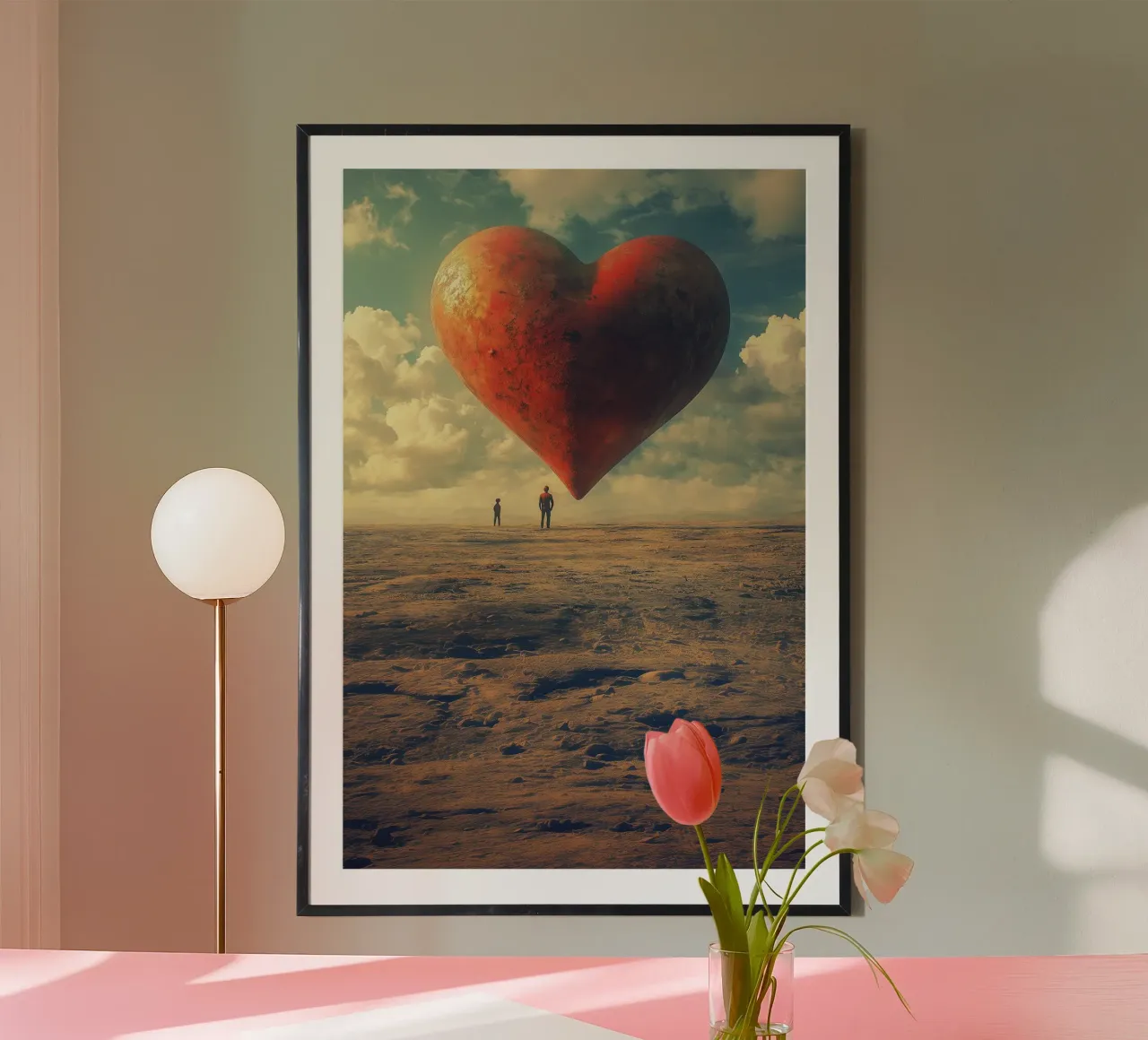 Big heart in the desert carta hahnemühle da Synthaira