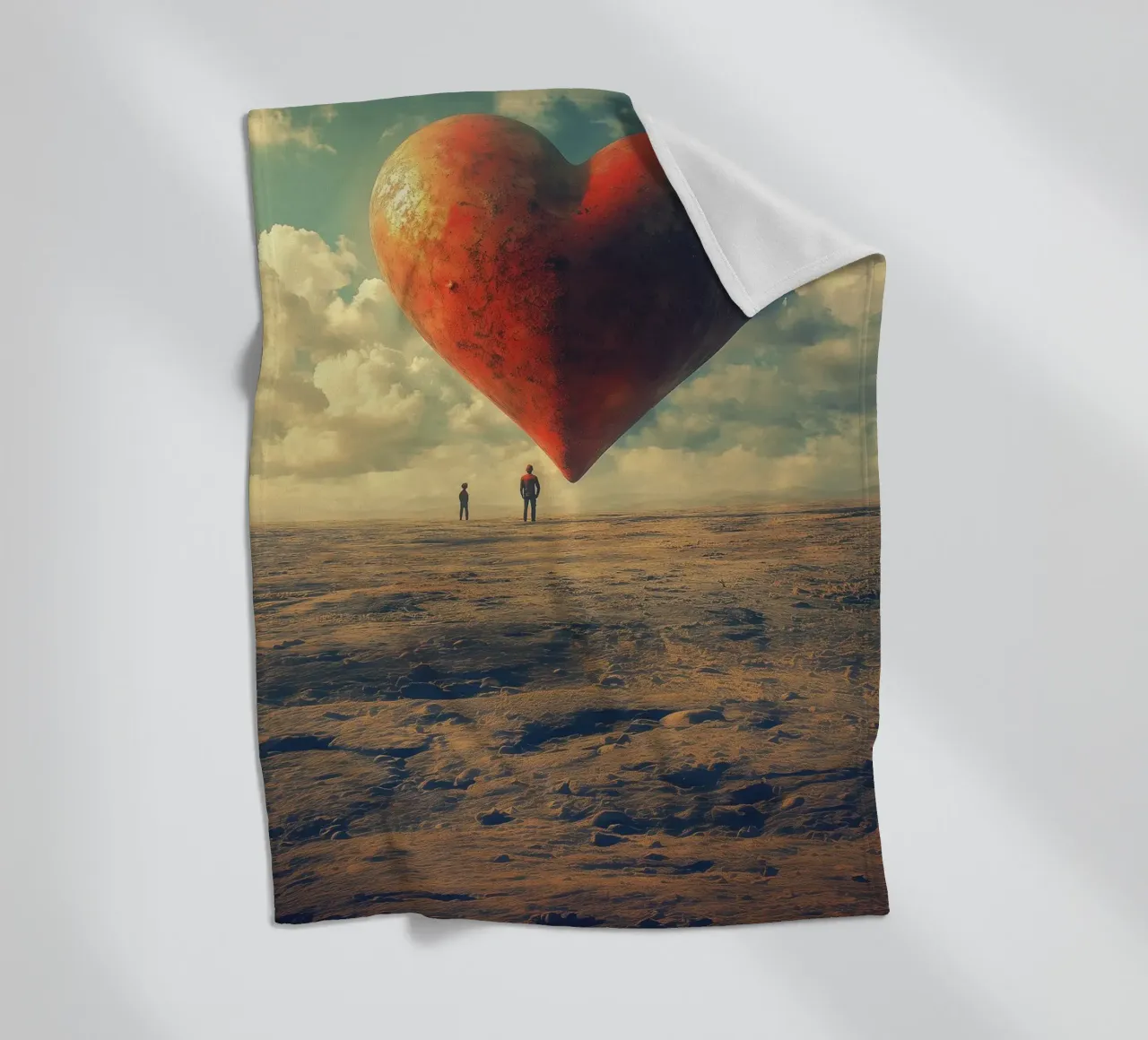 Big heart in the desert coperta in pile da Synthaira