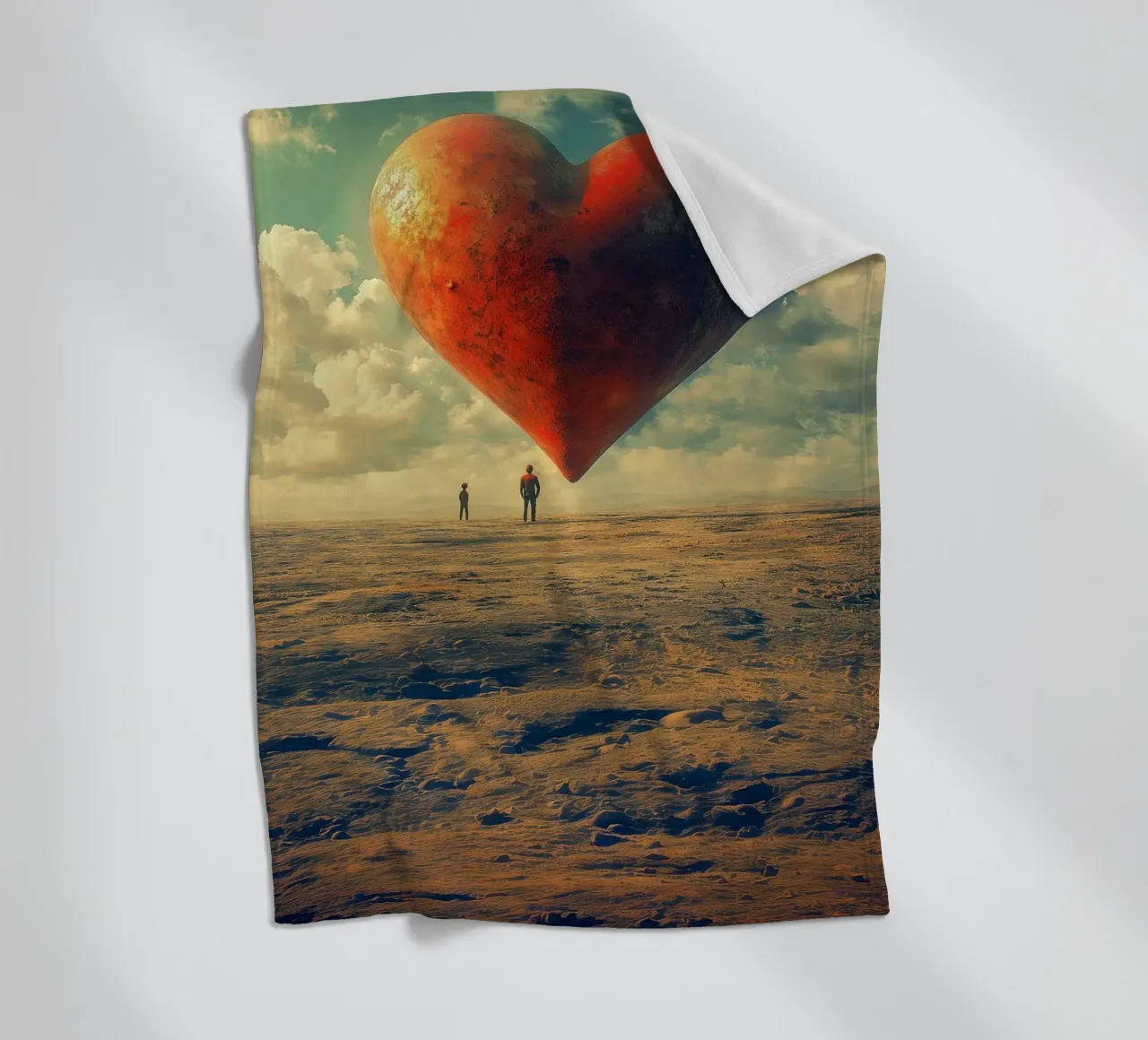 Heart of the World - Surreal Symbolic Landscape Print coperta in pile da Synthaira
