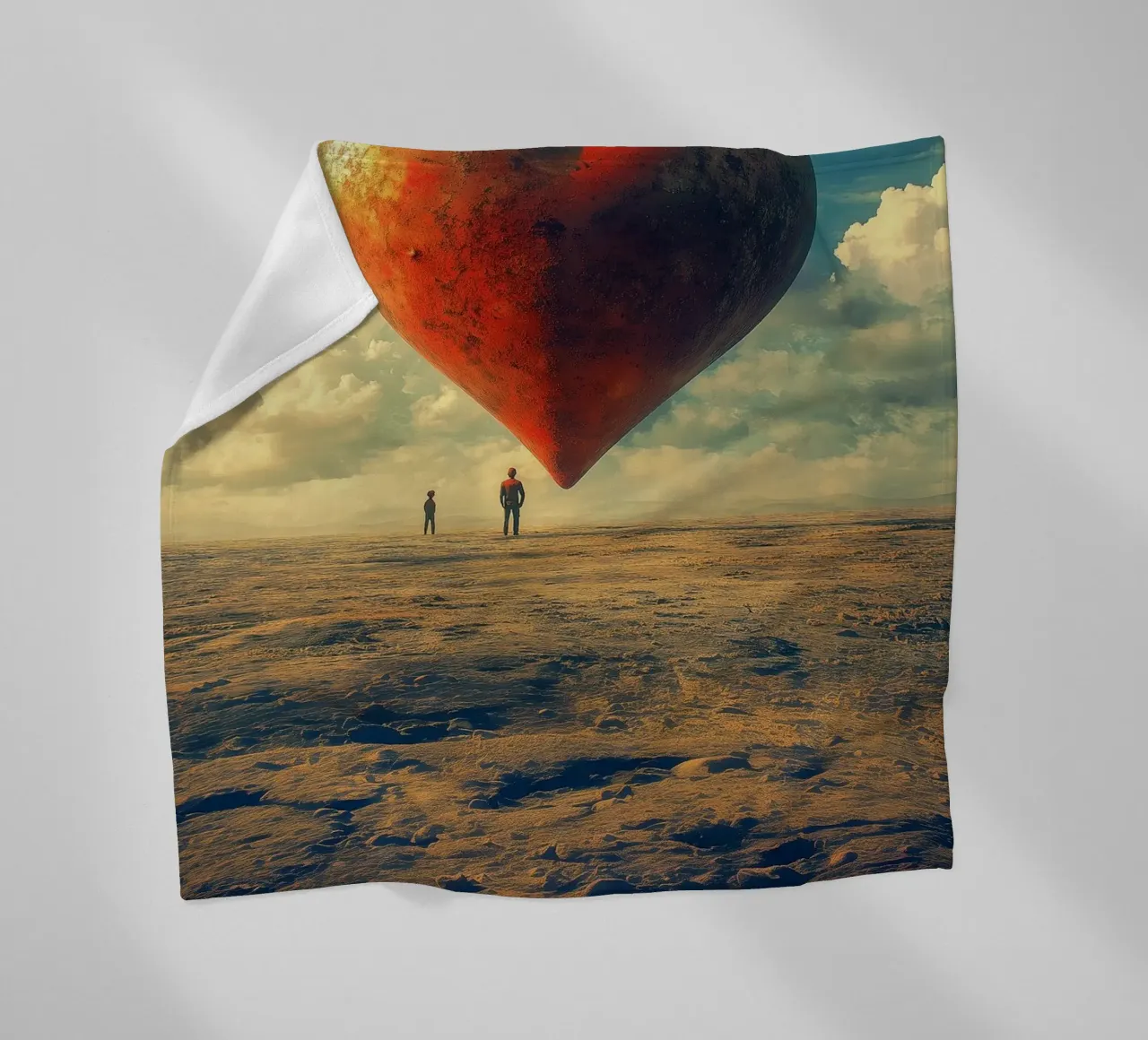 Heart of the World - Surreal Symbolic Landscape Print coperta in pile da Synthaira