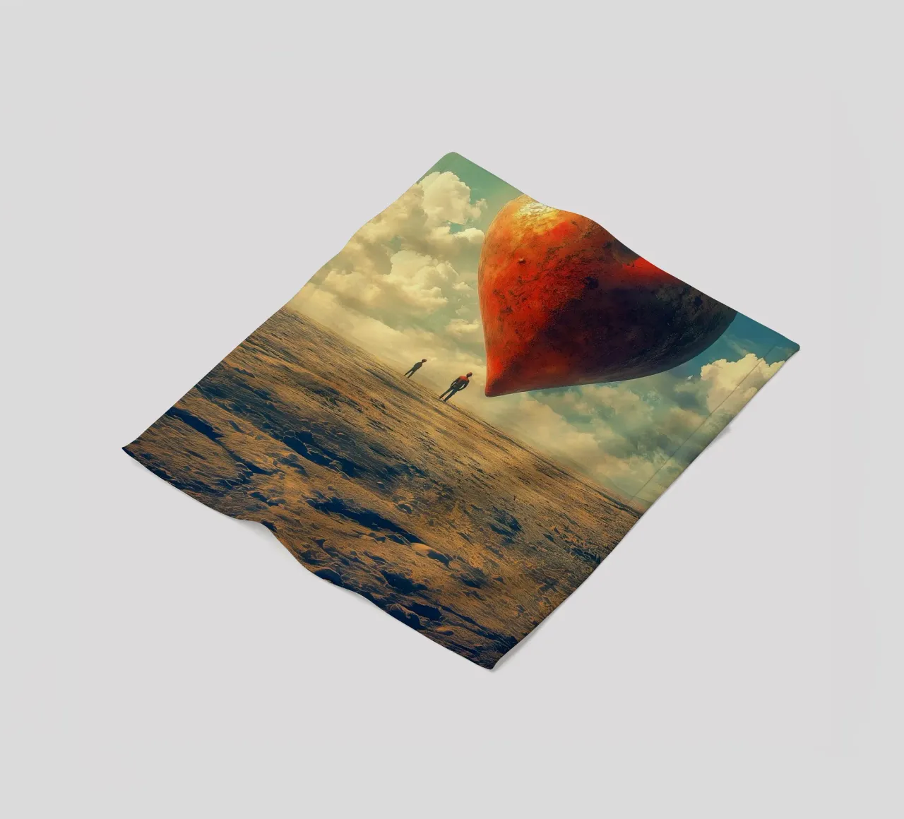 Heart of the World - Surreal Symbolic Landscape Print coperta in pile da Synthaira