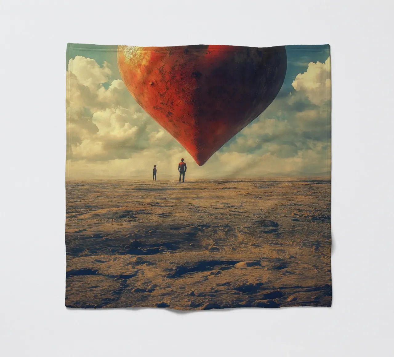 Big heart in the desert coperta in pile da Synthaira