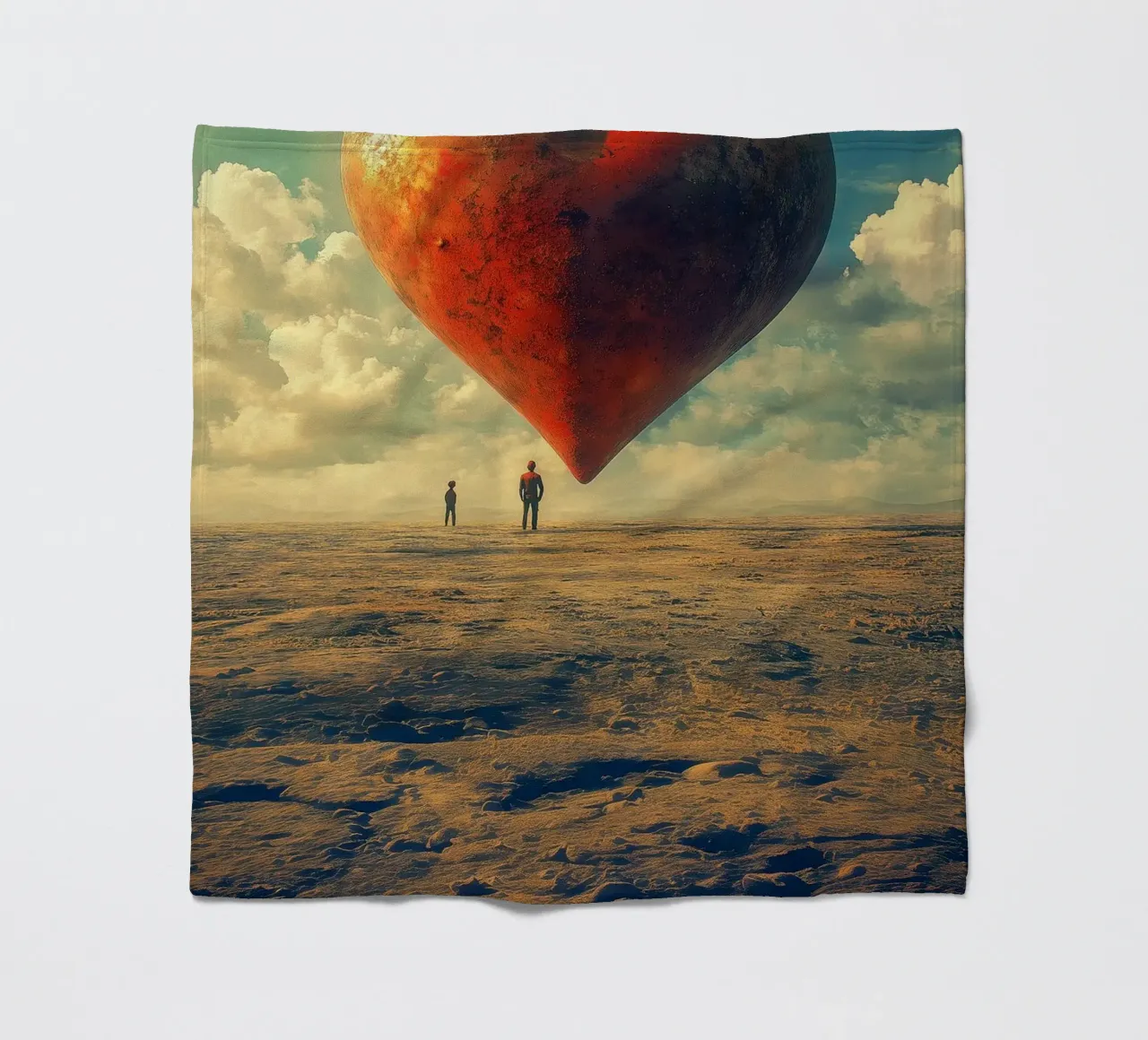 Heart of the World - Surreal Symbolic Landscape Print coperta in pile da Synthaira