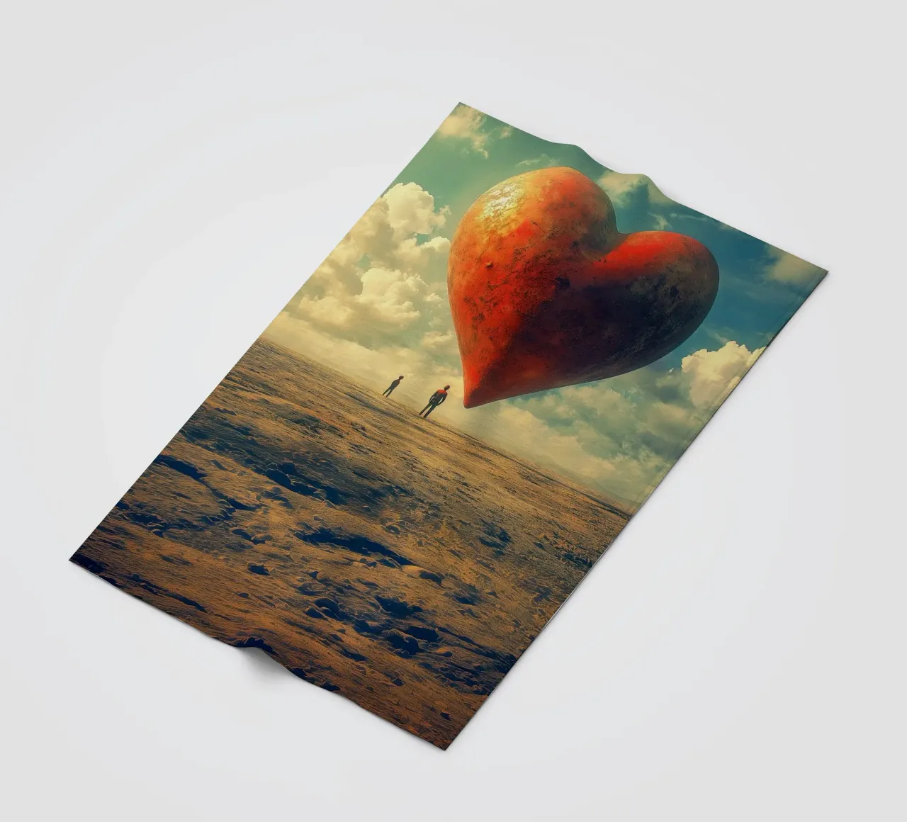 Heart of the World - Surreal Symbolic Landscape Print coperta in pile da Synthaira