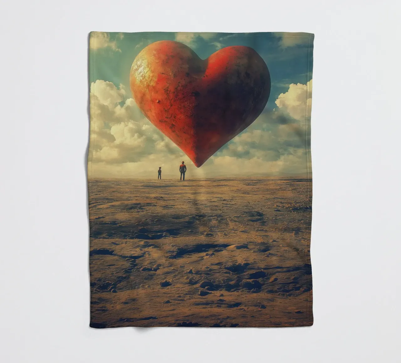Big heart in the desert coperta in pile da Synthaira