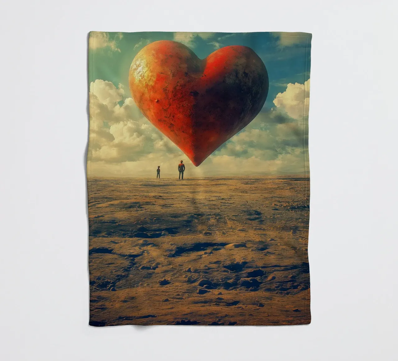 Heart of the World - Surreal Symbolic Landscape Print coperta in pile da Synthaira