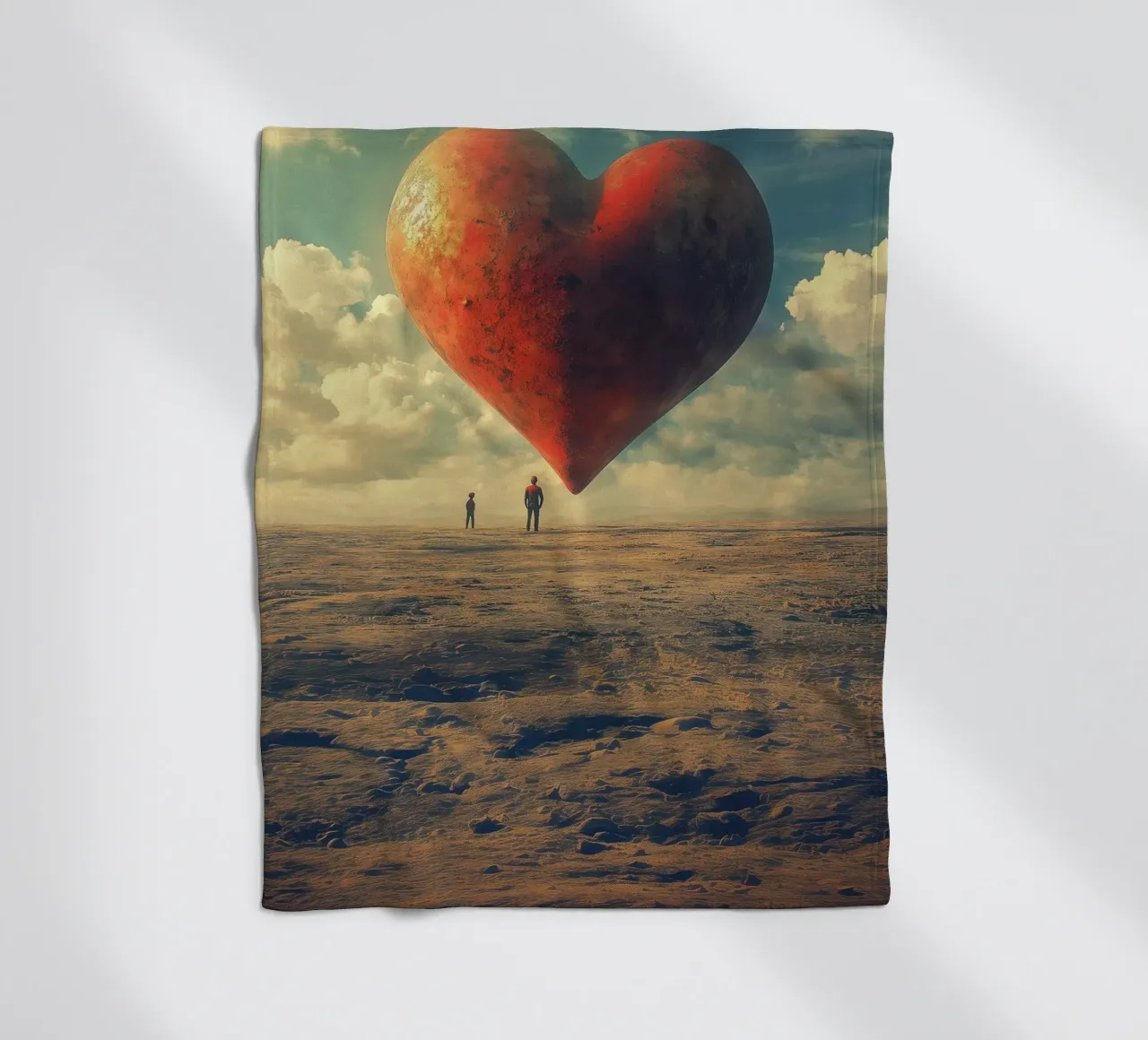 Big heart in the desert coperta in pile da Synthaira