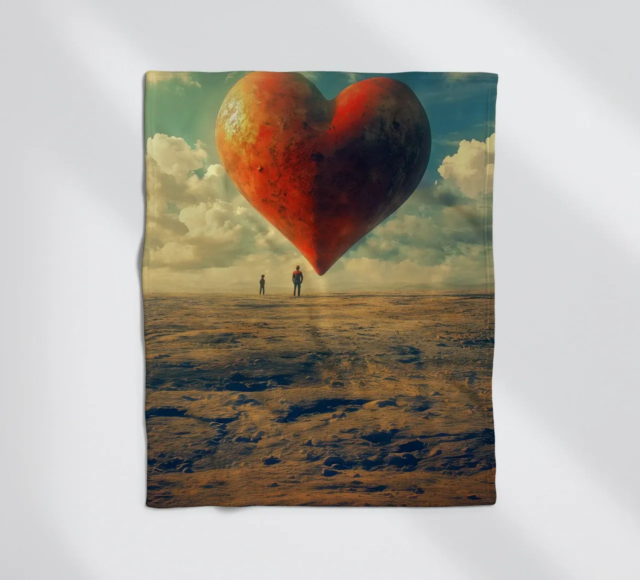 Heart of the World - Surreal Symbolic Landscape Print coperta in pile da Synthaira