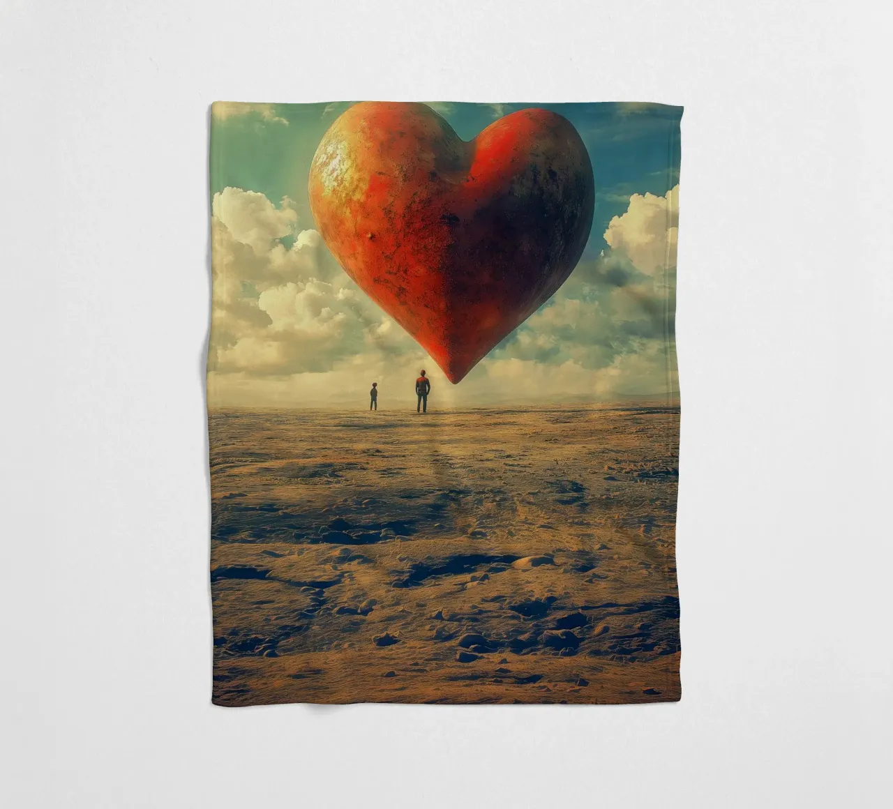 Heart of the World - Surreal Symbolic Landscape Print coperta in pile da Synthaira