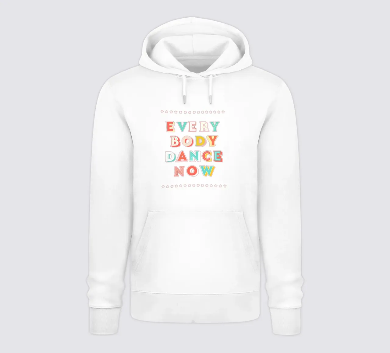 Pastel "Everybody Dance Now" Retro Typography felpa con cappuccio da showmemars
