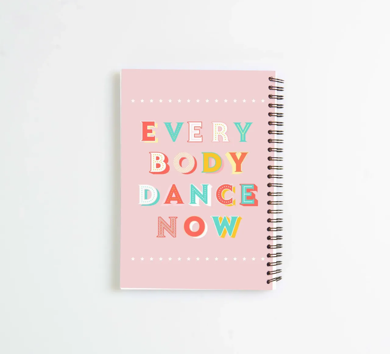 Pastel "Everybody Dance Now" Retro Typography spiral notebook by showmemars