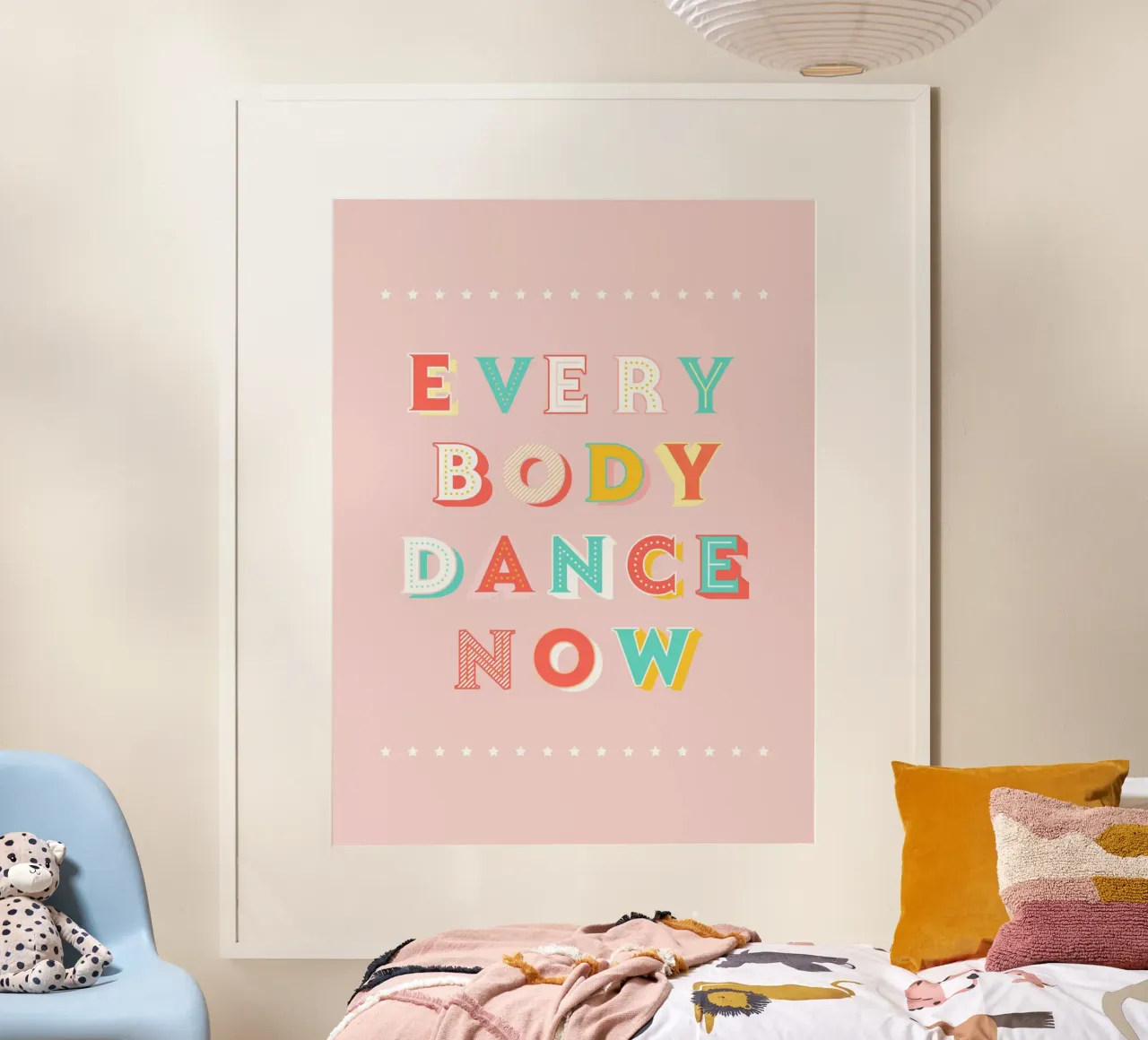 Pastel "Everybody Dance Now" Retro Typography carta hahnemühle da showmemars