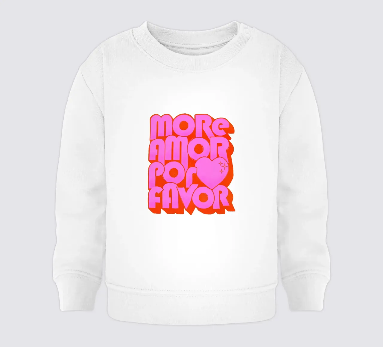 Retro "More Amor Por Favor" Art Print in Pink and Orange sudadera de bebé de showmemars