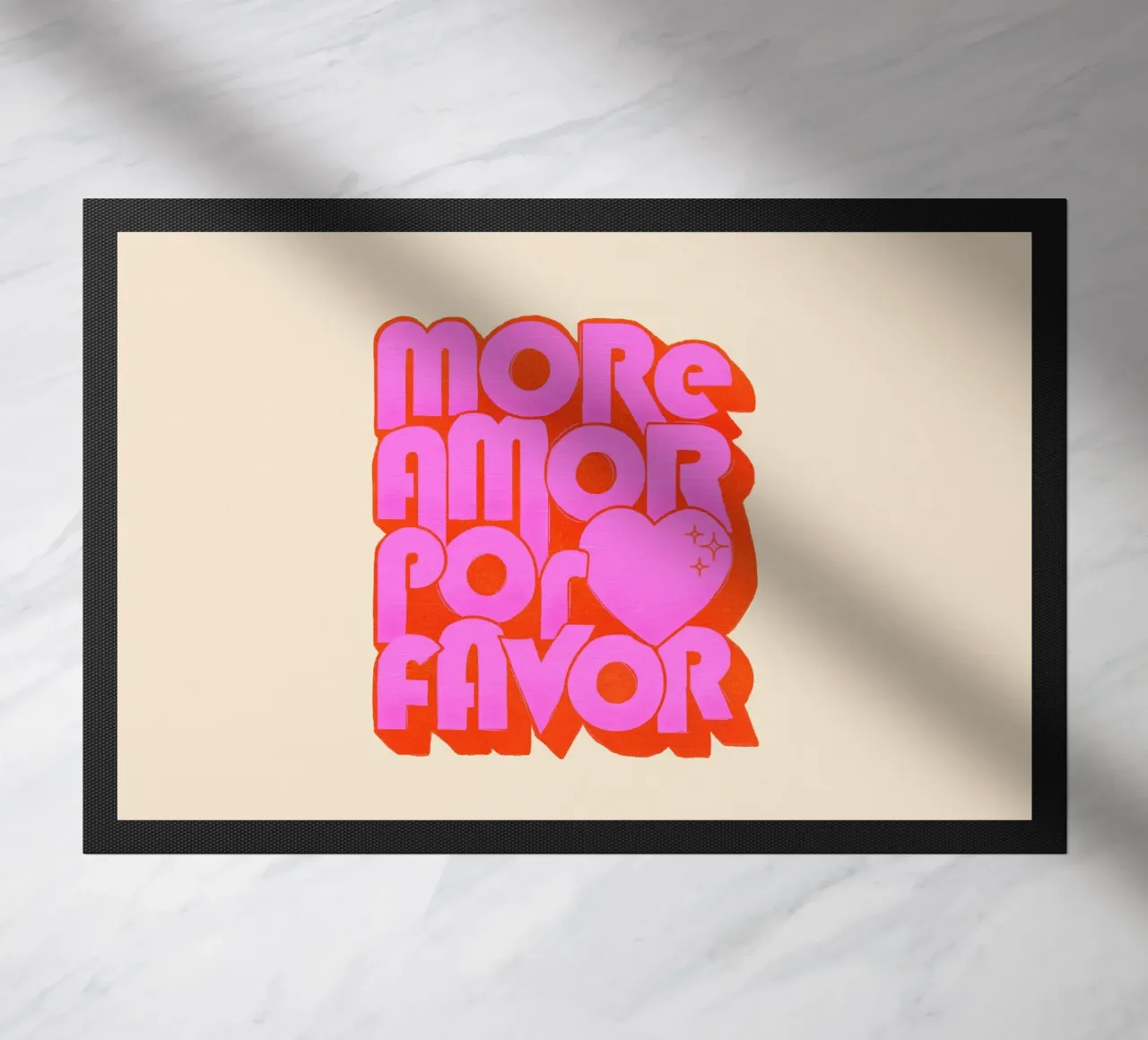 Retro "More Amor Por Favor" Art Print in Pink and Orange zerbino da showmemars
