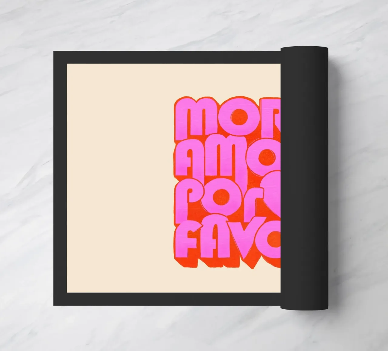 Retro "More Amor Por Favor" Art Print in Pink and Orange zerbino da showmemars