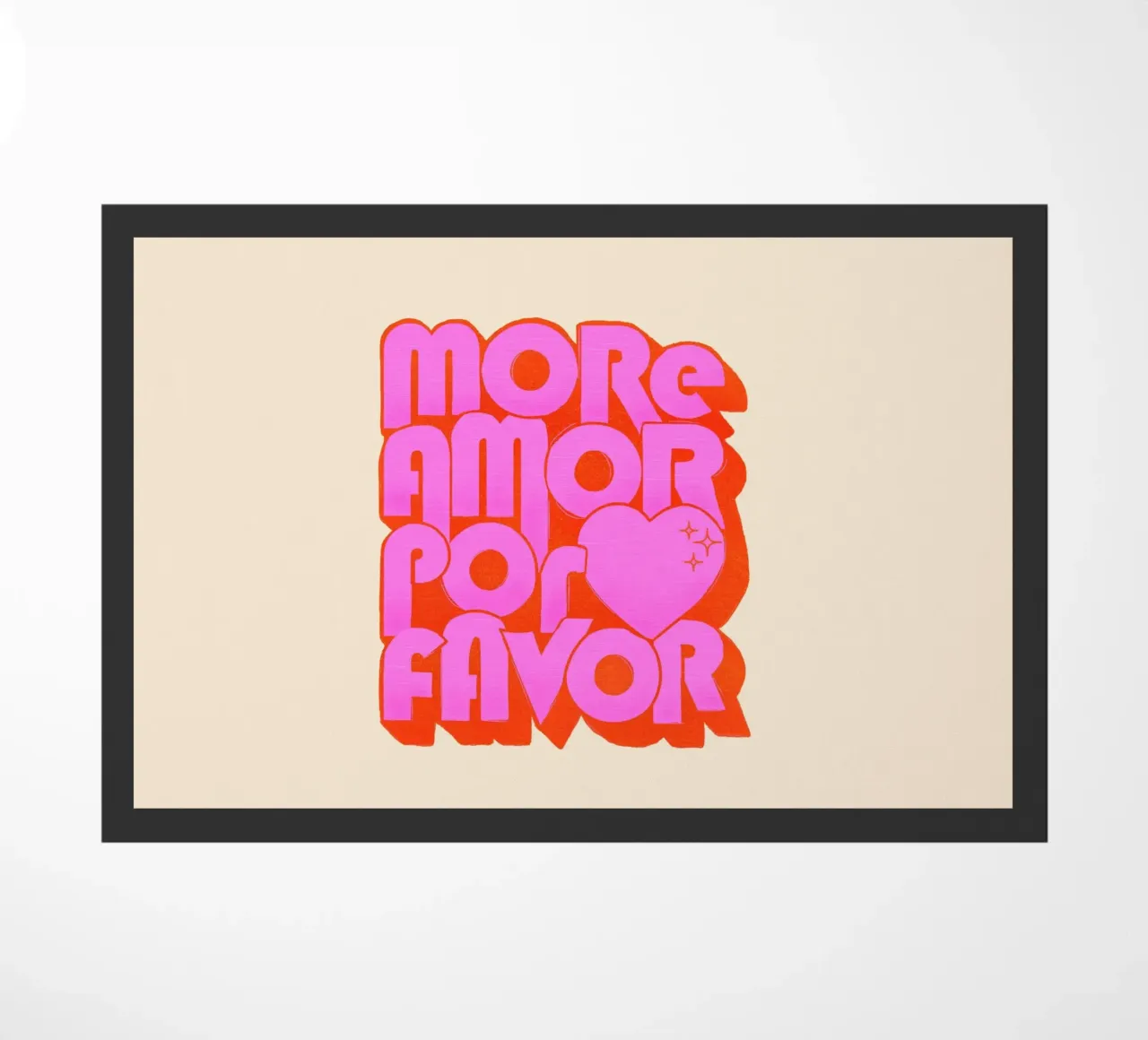 Retro "More Amor Por Favor" Art Print in Pink and Orange zerbino da showmemars
