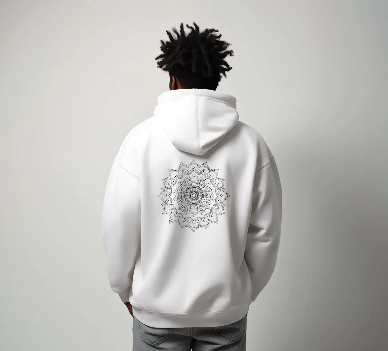 Mandala in bianco e nero felpa con cappuccio da Spiritual Touch