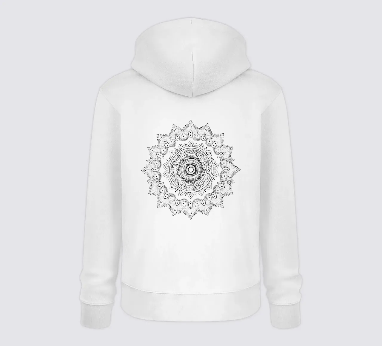 Mandala in bianco e nero felpa con cappuccio da Spiritual Touch