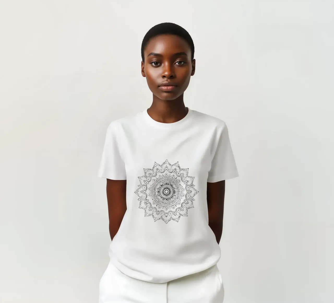 Mandala in bianco e nero t-shirt da Spiritual Touch
