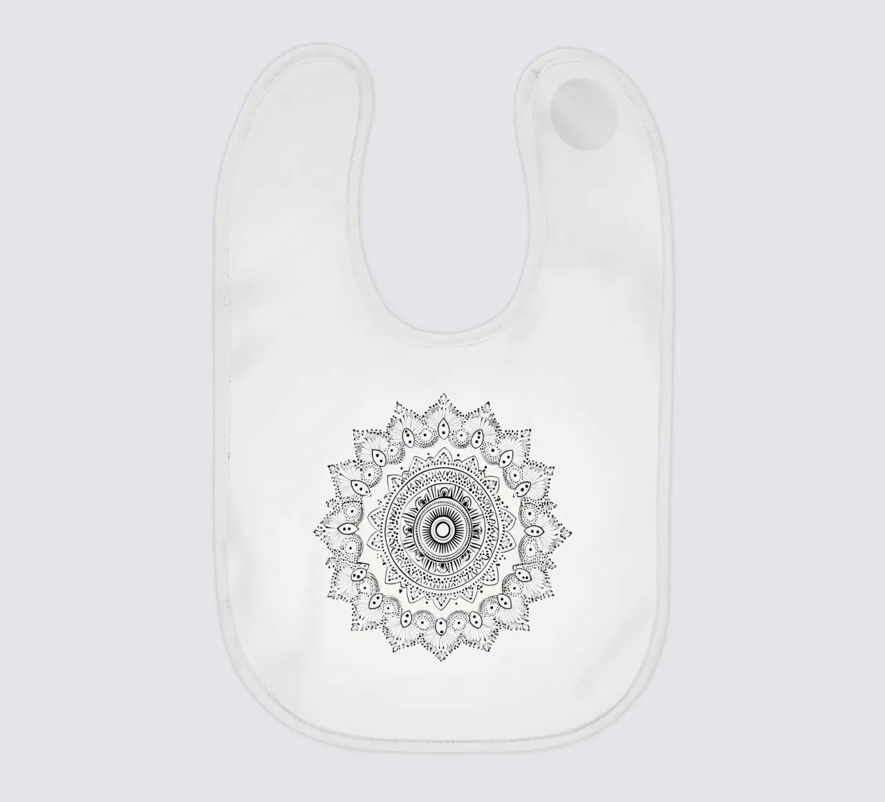 Mandala in bianco e nero bavaglino da Spiritual Touch