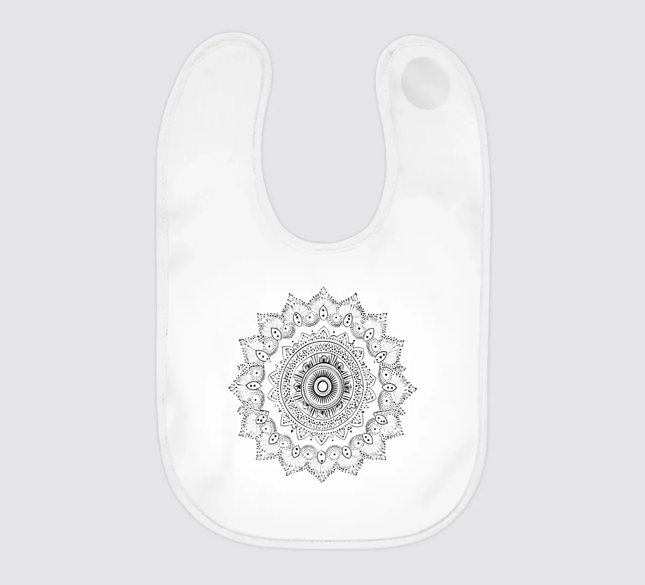 Mandala in bianco e nero bavaglino da Spiritual Touch