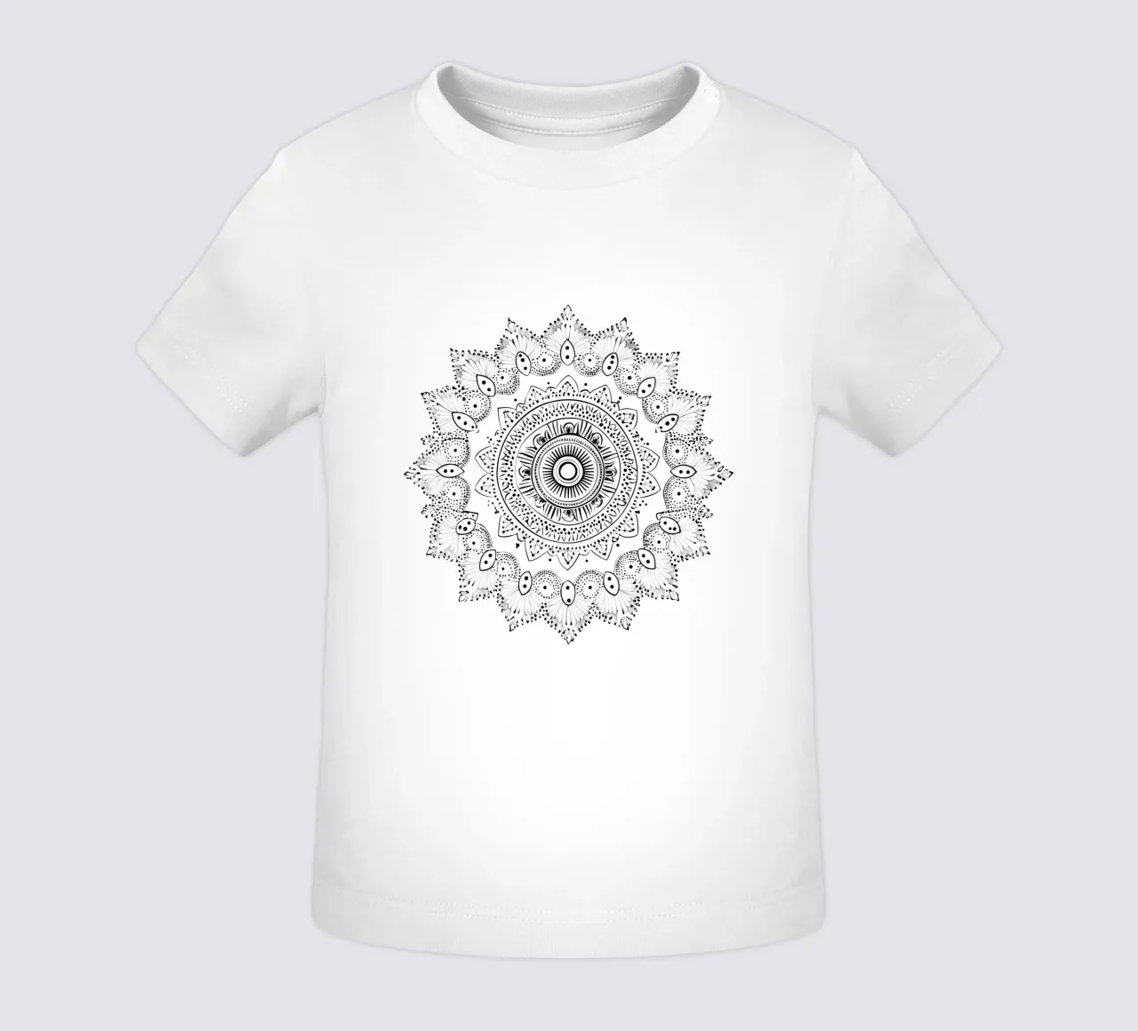 Mandala in bianco e nero maglietta neonato da Spiritual Touch