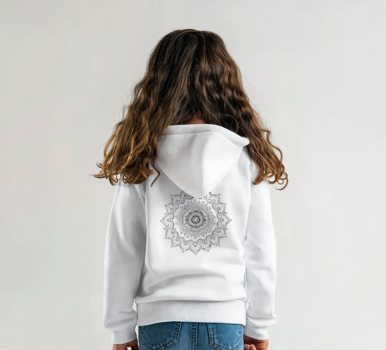 Mandala in bianco e nero felpa bambino con cappuccio da Spiritual Touch