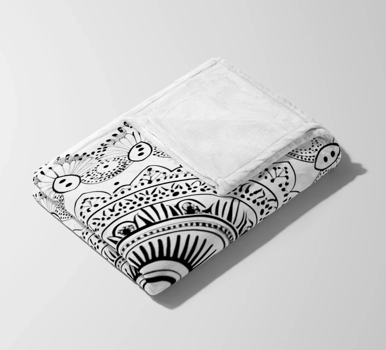 Mandala in bianco e nero coperta in pile da Spiritual Touch