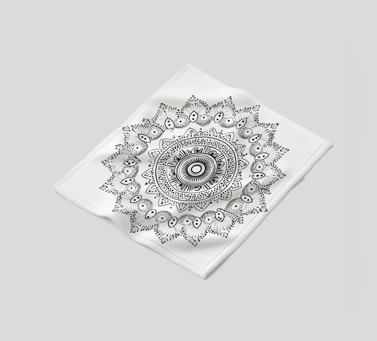 Mandala in bianco e nero coperta in pile da Spiritual Touch