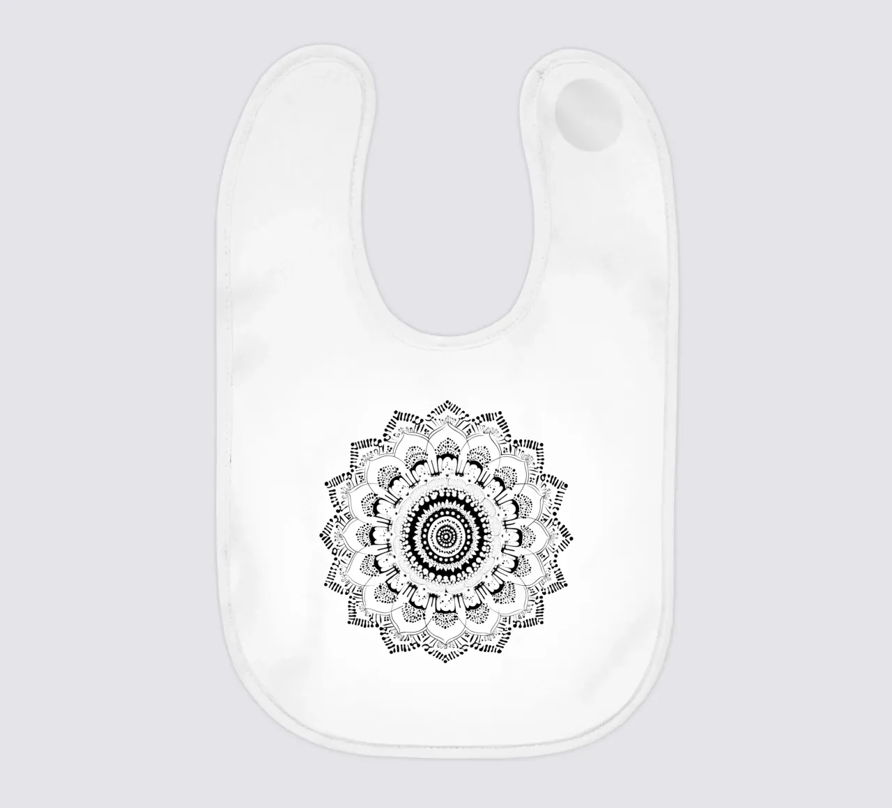 Mandala in bianco e nero bavaglino da Spiritual Touch