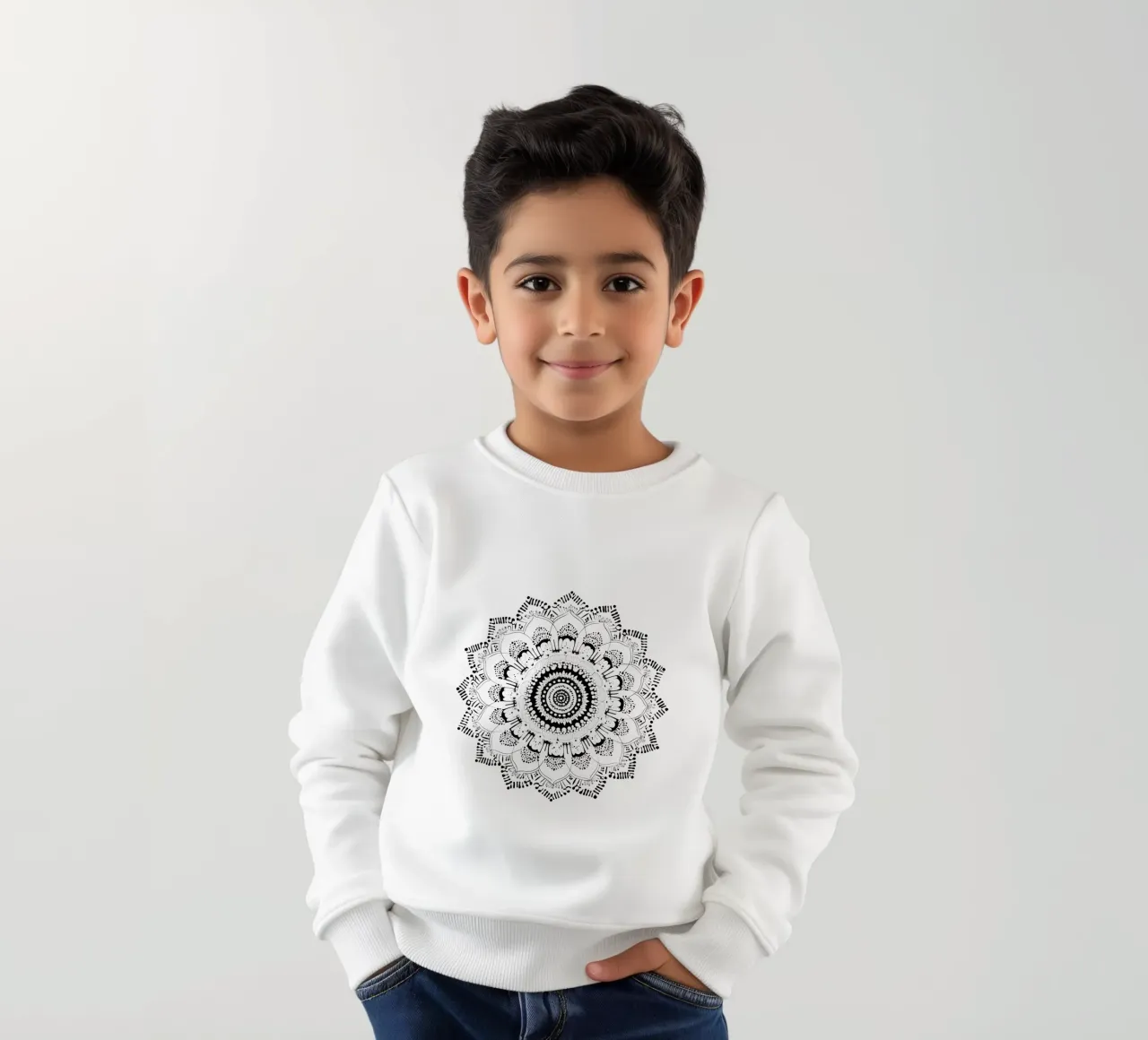 Mandala in bianco e nero felpa bambino da Spiritual Touch