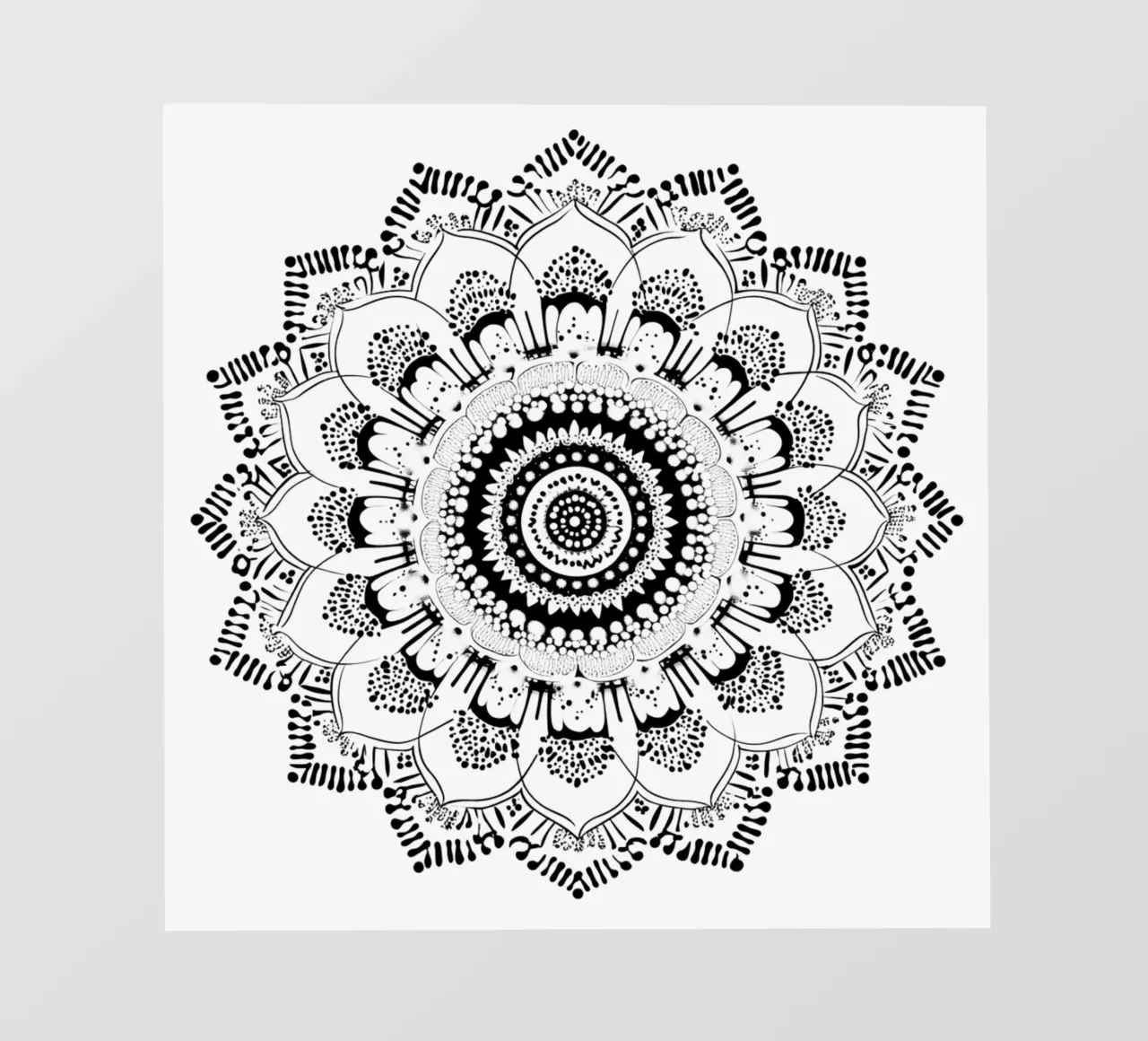 Mandala in bianco e nero telo in pvc da Spiritual Touch