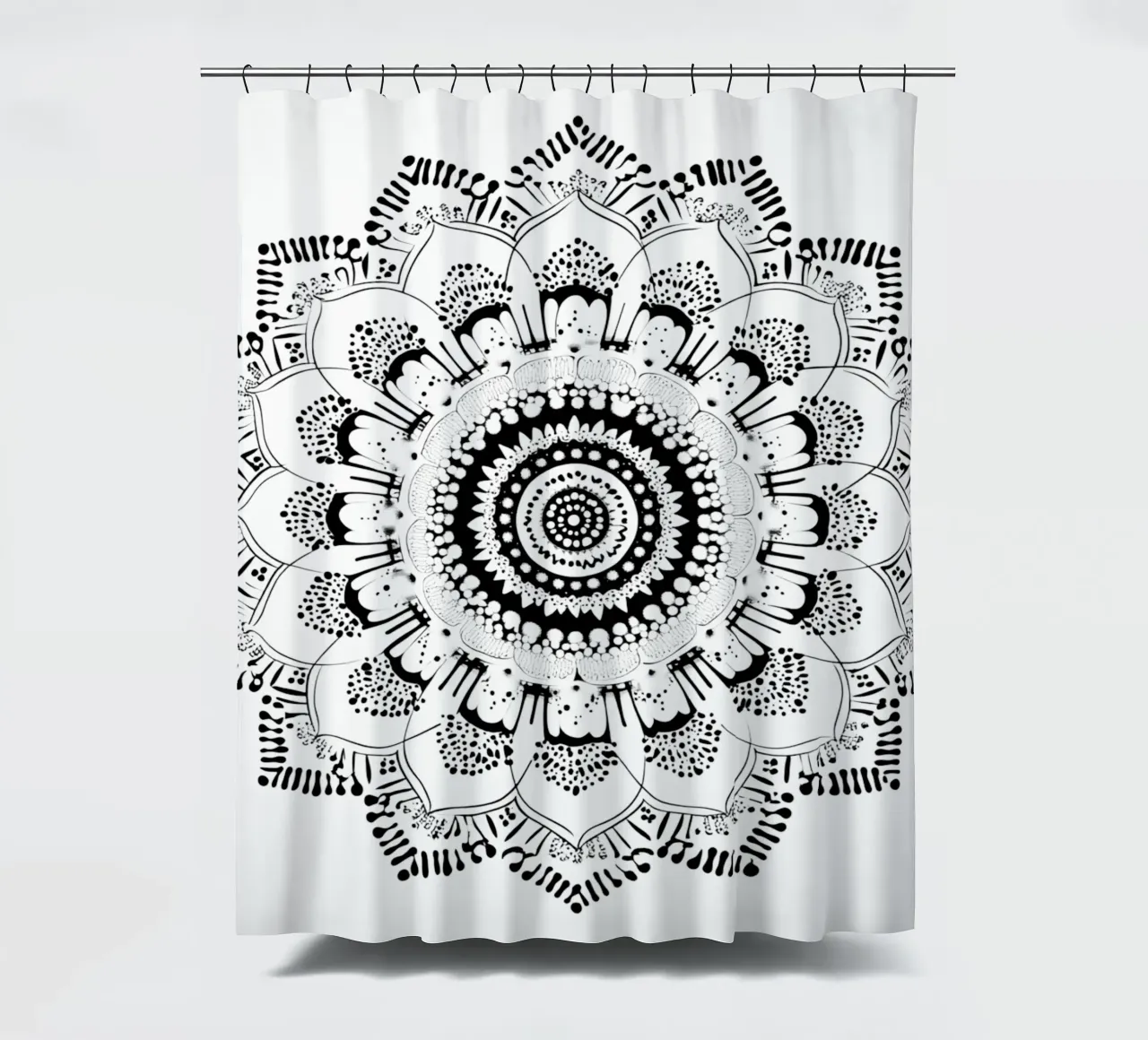 Mandala in bianco e nero tenda da doccia da Spiritual Touch