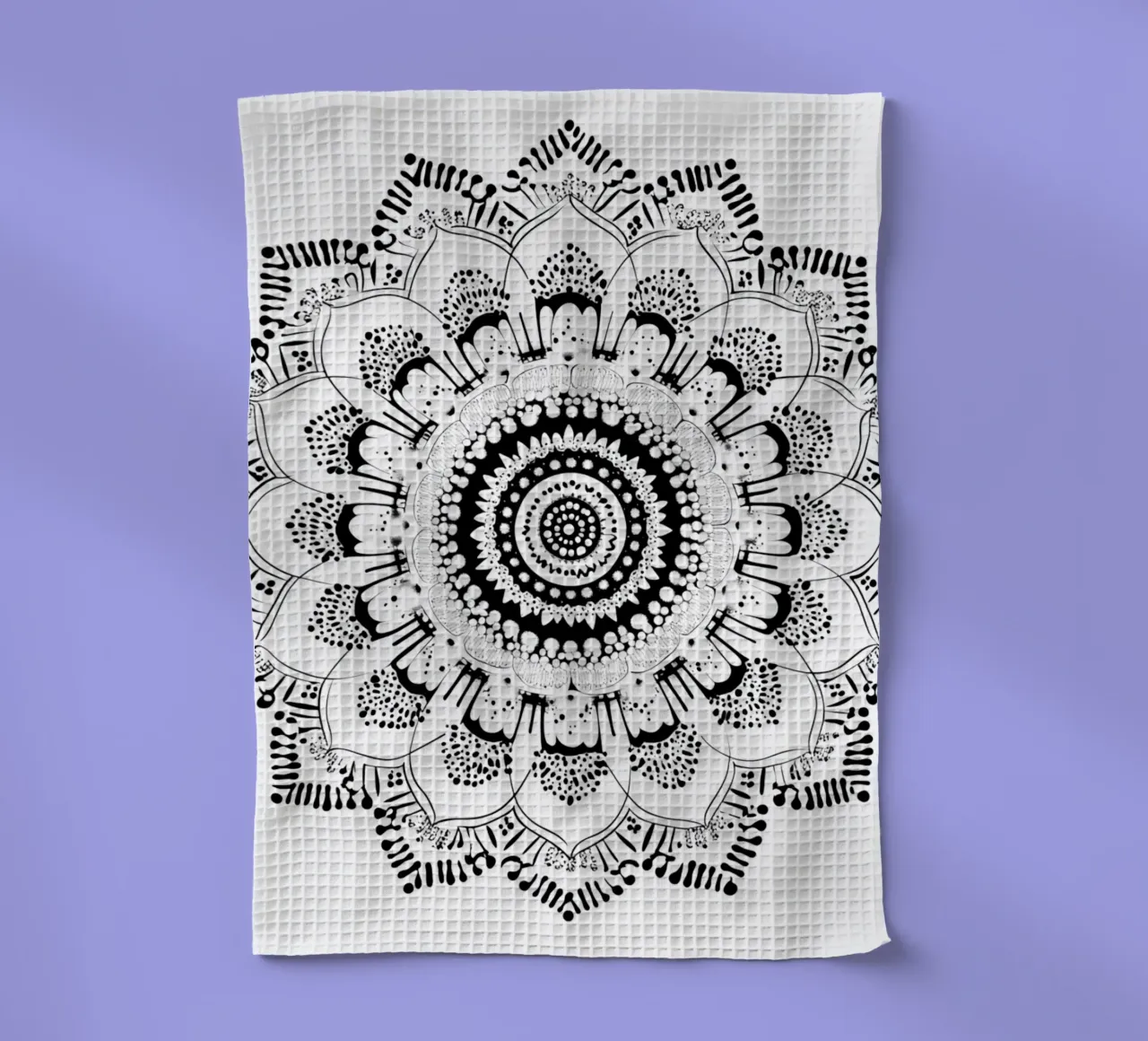 Mandala in bianco e nero canovaccio da cucina da Spiritual Touch